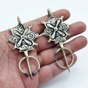 Amazigh Berber Vintage Fibula Pair Traditional Tribal Brooches