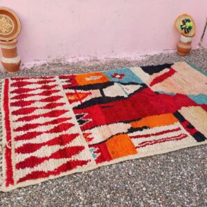 Amazigh Custom Abstract Berber Wool Rug Geometric Handmade Artisan Carpet