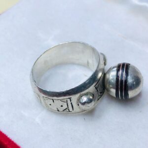 Amazigh Berber Tuareg Silver Ring with Traditional Engraving