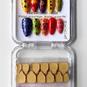 Amazigh Culture Press On Nails with Geometric Heritage Design