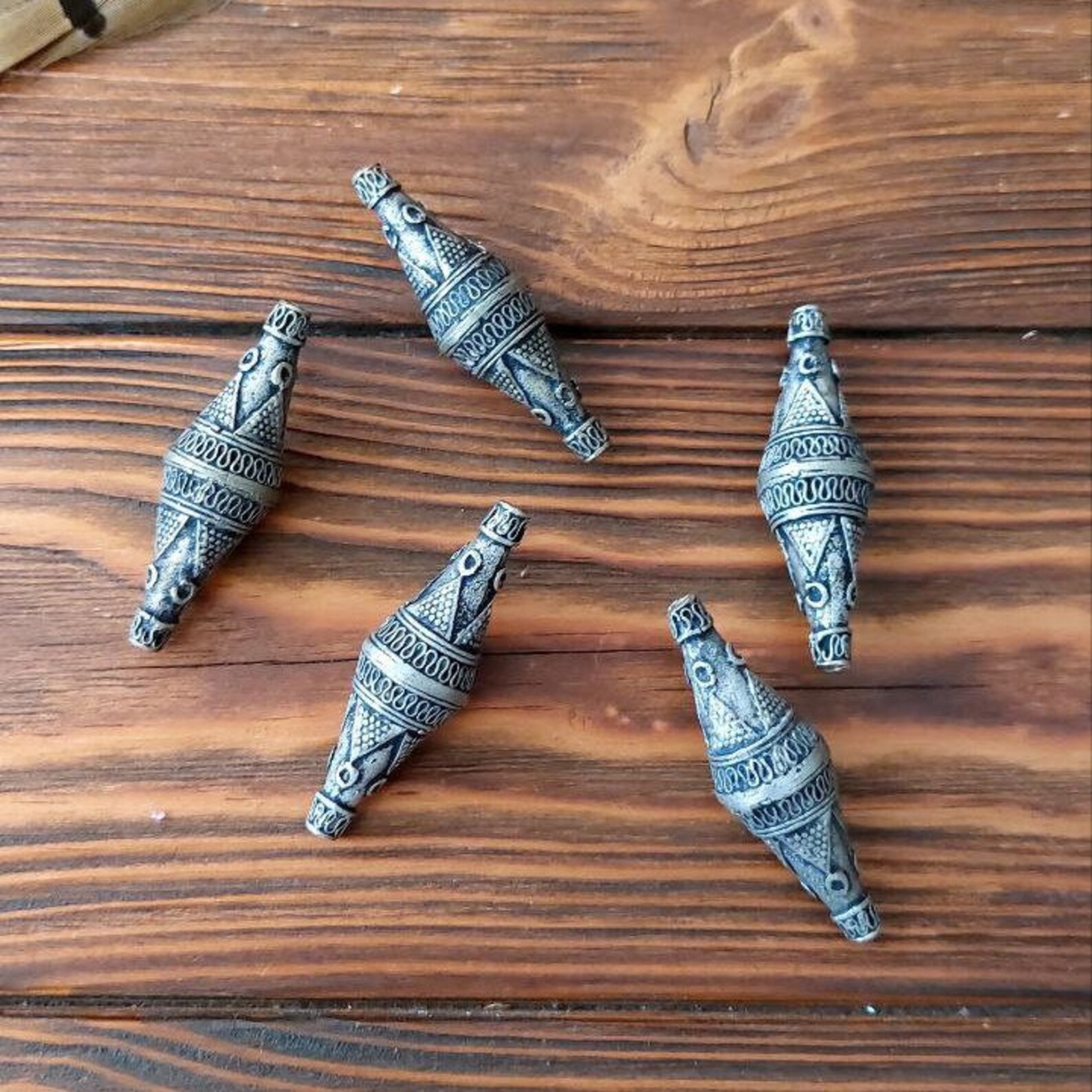 Berber Afghan Antique Cone Bead Earrings Jewelry Supply