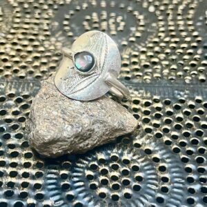 Amazigh Tuareg massif réglable Nacre Ring Berber Silver Jewelry Design
