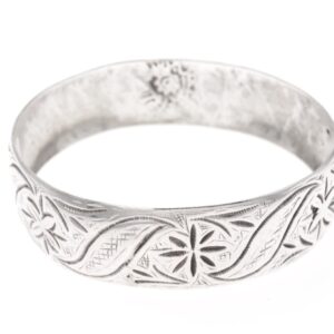 Berber Floral Patterns Silver Bracelet with Century Hallmark Design