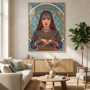 Amazigh Kabyle Woman Portrait Digital Download Berber Art Print