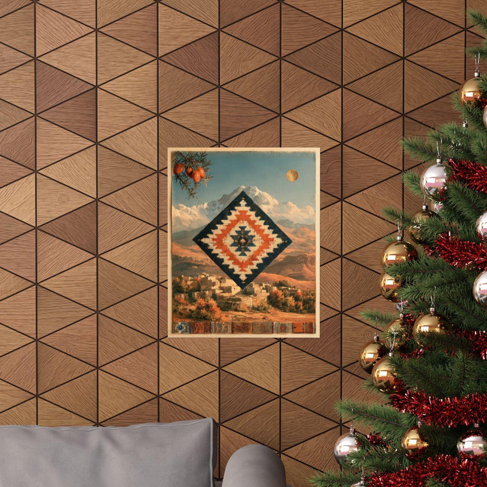 Amazigh Berber Mountain Folk Geometric Wall Art Print