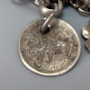 Berber Antique Triangular Pendant Necklace with Long Chain Design