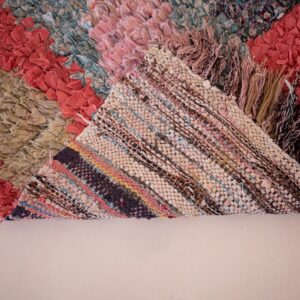 Berber Amazigh Handmade Boucharouite Wool Rug Runner Tribal Design
