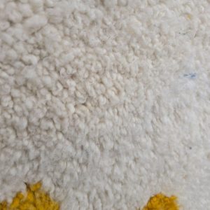 Berber Beni Ourain Style Handmade Wool Rug Abstract White Carpet