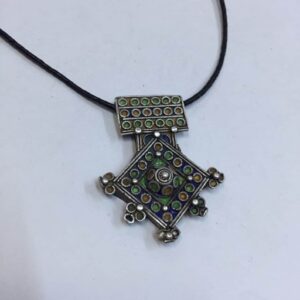 Berber Boghdad Enamel Pendant Necklace with Vintage Jewelry Style