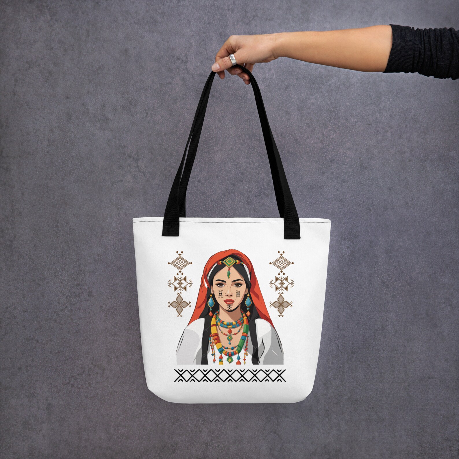Amazigh Berber Kabyle Tifinagh Motif Culture Tote Bag