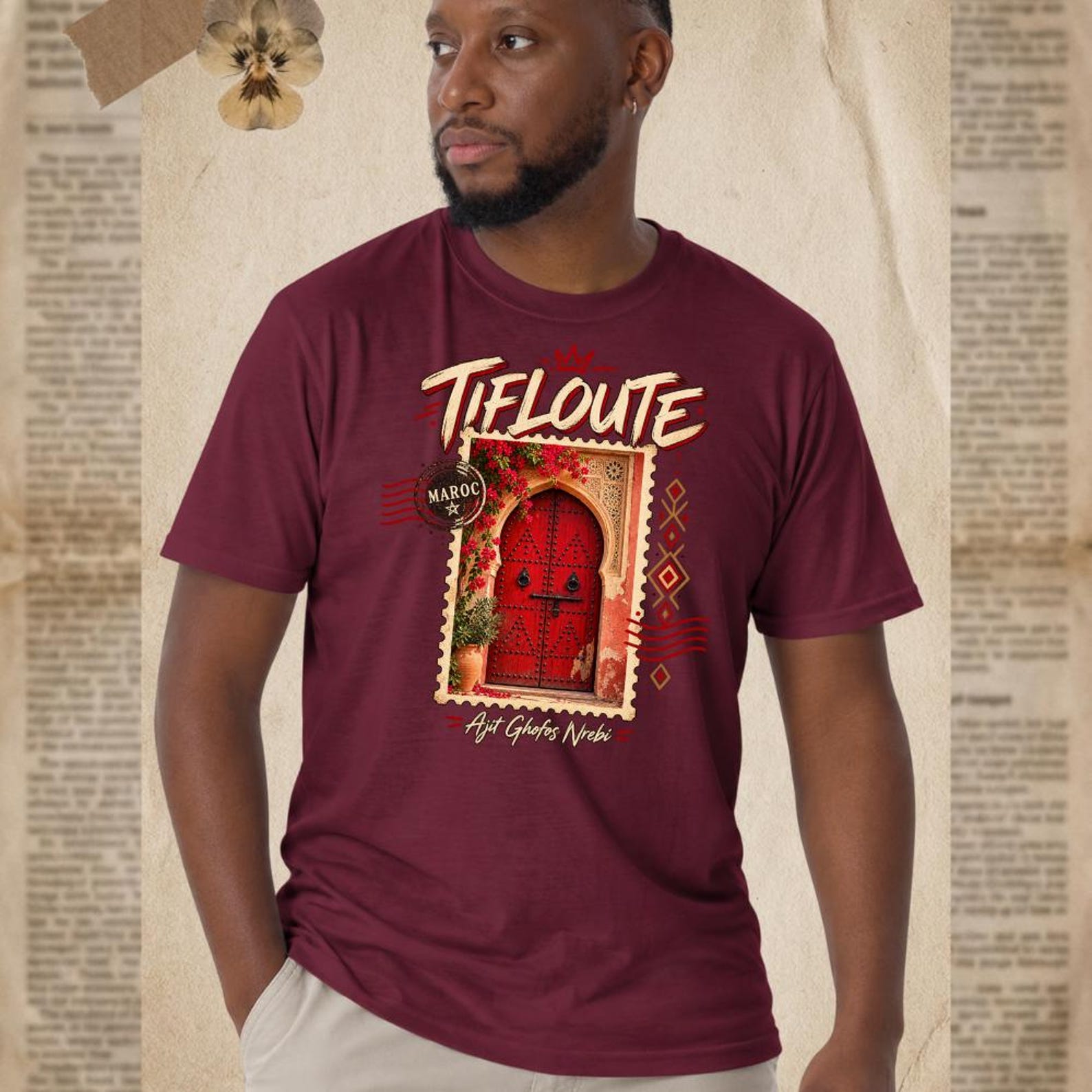 Tiflooute Amazigh Berber Door Heritage Art Graphic T-Shirt