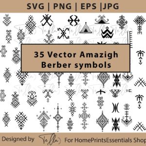 Amazigh Berber 35 Symbol SVG Bundle for Cricut Designs