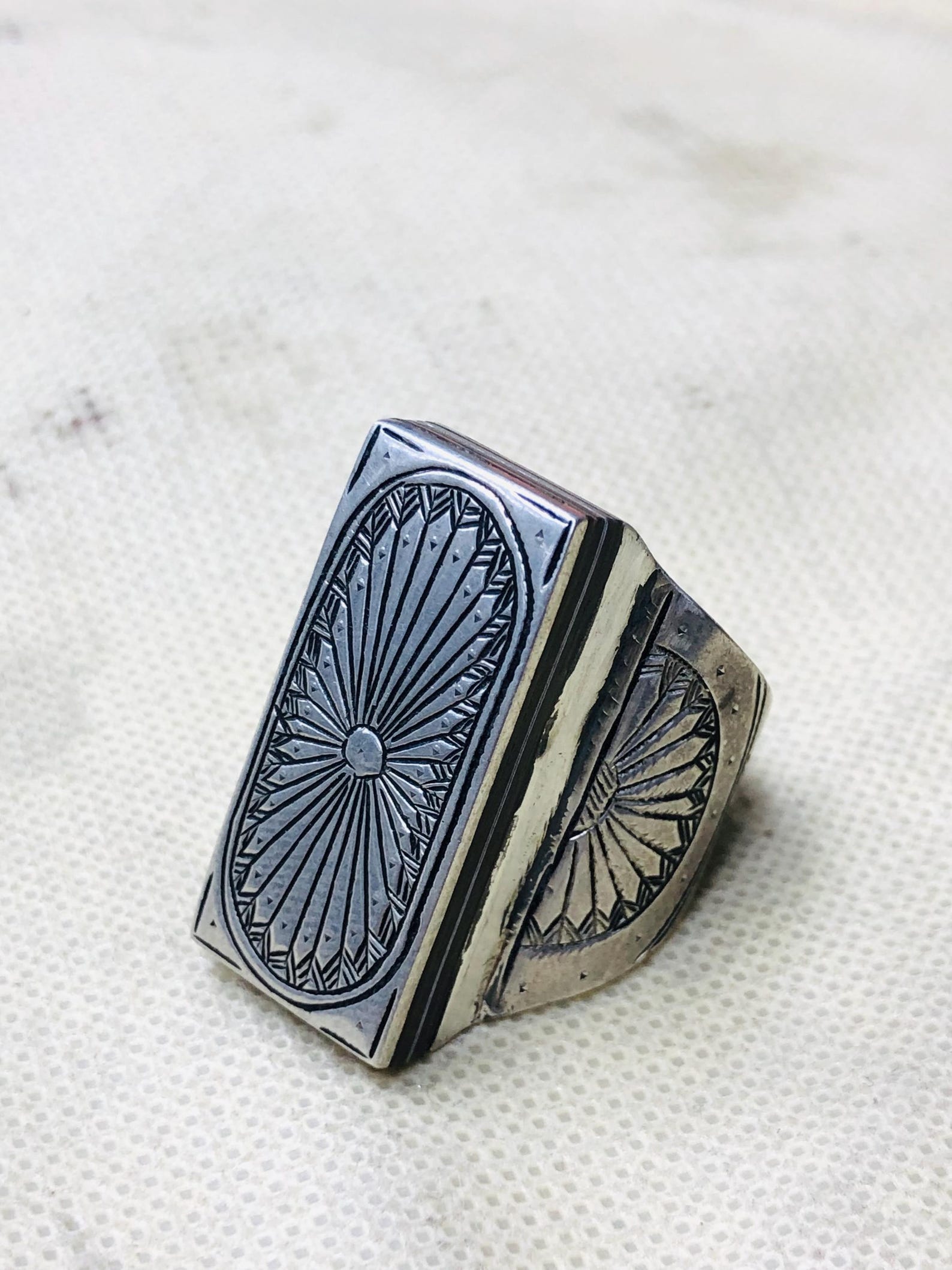 Berber Tuareg Sterling Silver Amazigh Engraved Traditional Jewelry Ring