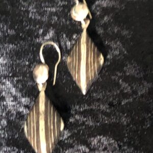 Amazigh Stunning Tuareg Ebony Silver Earrings with Geometric Designs