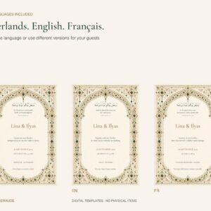 Amazigh Emerald Wedding Henna Night Invitation Canva Digital Download Collection