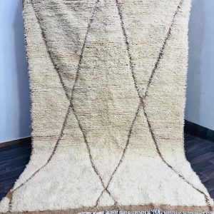 Berber Hand Knotted Beni Ourain Azilal Wool Rug Abstract Design
