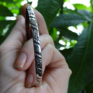 Vintage Amazigh Berber High-Grade Fine Silver Bangle Bracelet
