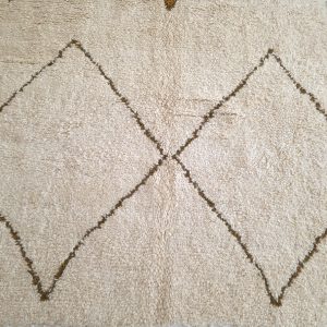 Berber Beni Ourain Diamond Ivory Wool Area Rug