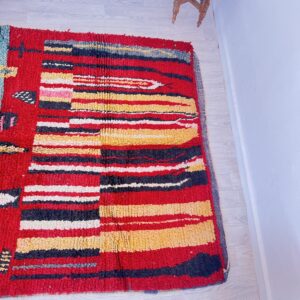 Amazigh Berber Beni Ourain Wool Rug with Boho Home Decor