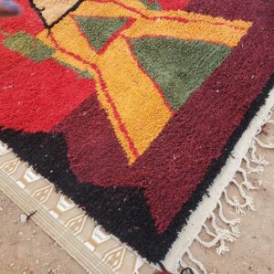 Amazigh Berber Handmade Wool Rug With Geometric Heritage Design