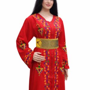 Amazigh Berber Tifinagh Embroidered Kaftan with Matching Belt