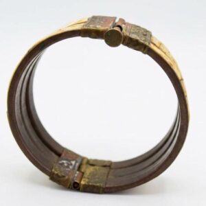 Amazigh Berber Vintage Wide Cuff Bracelet with Bone Brass Design