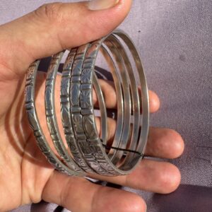 Berber Amazigh Silver Bracelet Set of Five Large Bangles