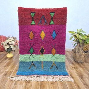 Amazigh Beni Ourain Berber Geometric Wool Handwoven Rug