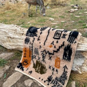 Authentischer Amazigh Berber Wool Rug Abstract Boho Tribal Design