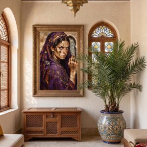 Amazigh Berber Woman Portrait Digital Download Purple Art Print