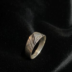 Berber Tuareg Alliance Ring with Silver and d'ébène Wood