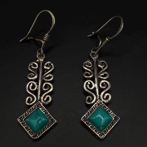 Berber Antique Silver Earrings with Hand Engraved Jewelry Design