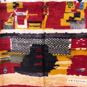 Amazigh Berber Colorful Taznakht Wool Rug Handcrafted Area Carpet