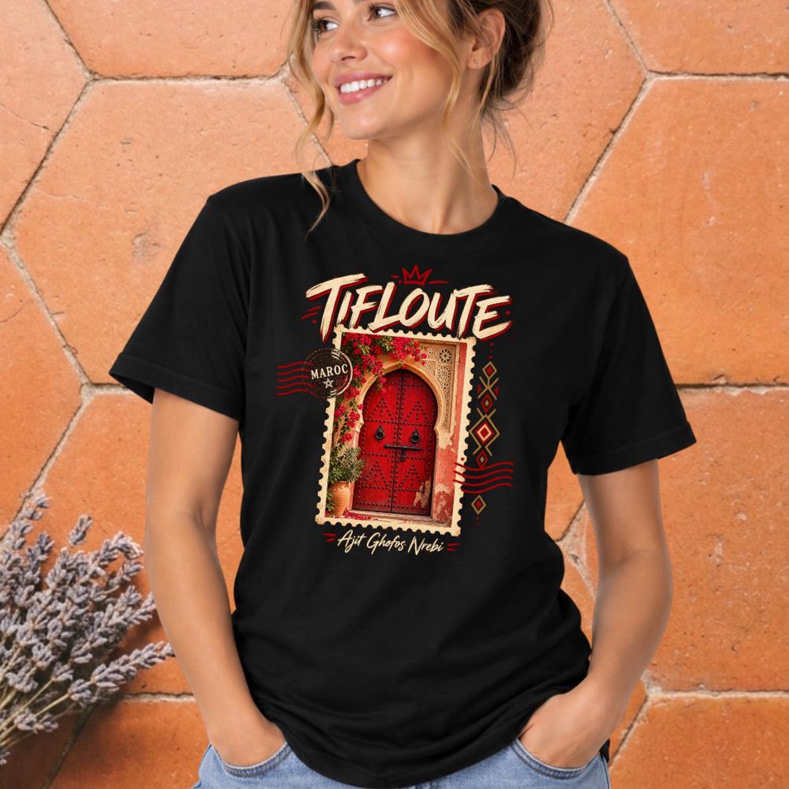 Tiflooute Amazigh Berber Door Heritage Art Graphic T-Shirt