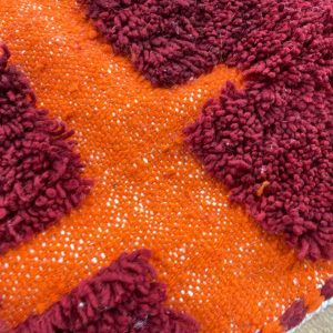 Berber Handmade Wool Beni Ourain Style Geometric Burgundy Rug