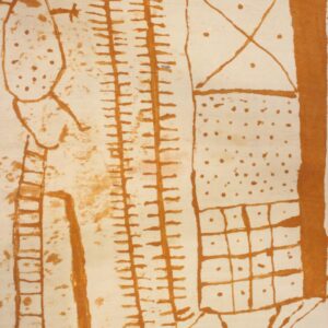 Amazigh Vintage Henna Mounted Chassis Textile Wall Art
