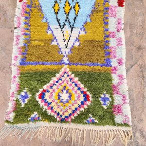 Berber Boucherouite Colorful Handmade Runner Rug with Hallway Style