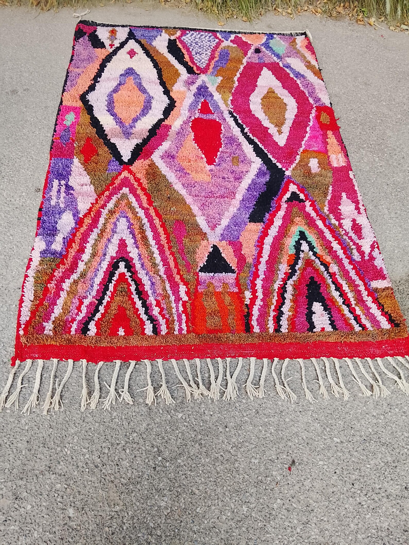 Berber Colorful Geometric Amazigh Handmade Tribal Rug with Ready Ship