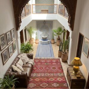 Vintage Berber Amazigh Handmade Tribal Rug with Geometric Motifs