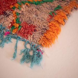 Berber Handwoven Runner Rug with Amazigh Diamonds Design