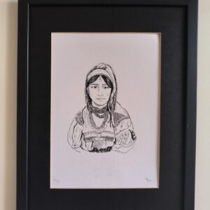 Amazigh Woman Ink Illustration Original Artwork Unique Portrait