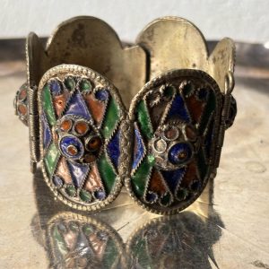 Amazigh Traditioneller Berber Kabyle Mid Century Enamel Bracelet