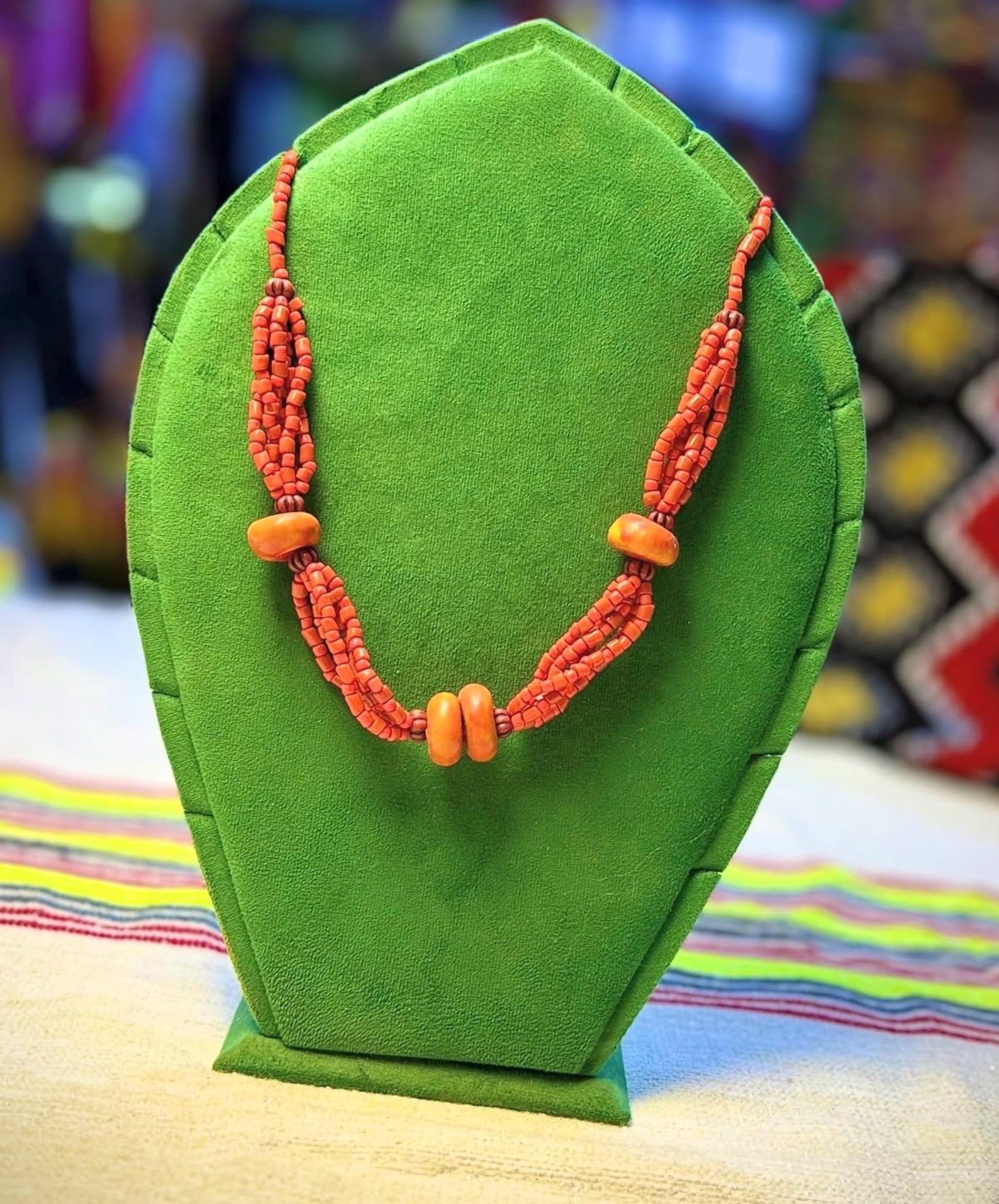 Amazigh Berber Handmade Beaded Necklace Traditional Tribal Statement Jewelry