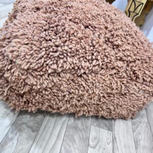 Amazigh Handwoven Berber Wool Floor Pouf with Hanbel Design
