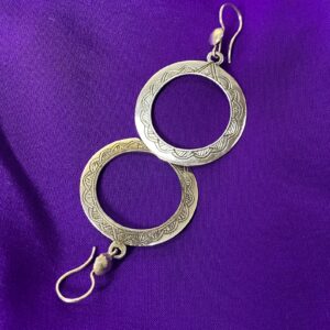 Berber Tuareg Taqzhne massif Silver Earrings with Amazigh Style