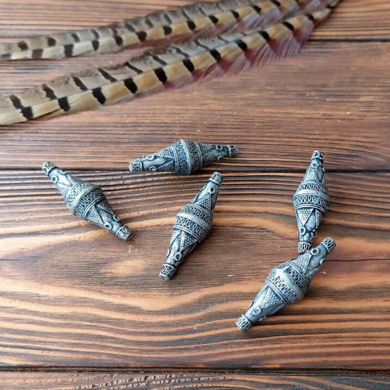 Berber Afghan Antique Cone Bead Earrings Jewelry Supply