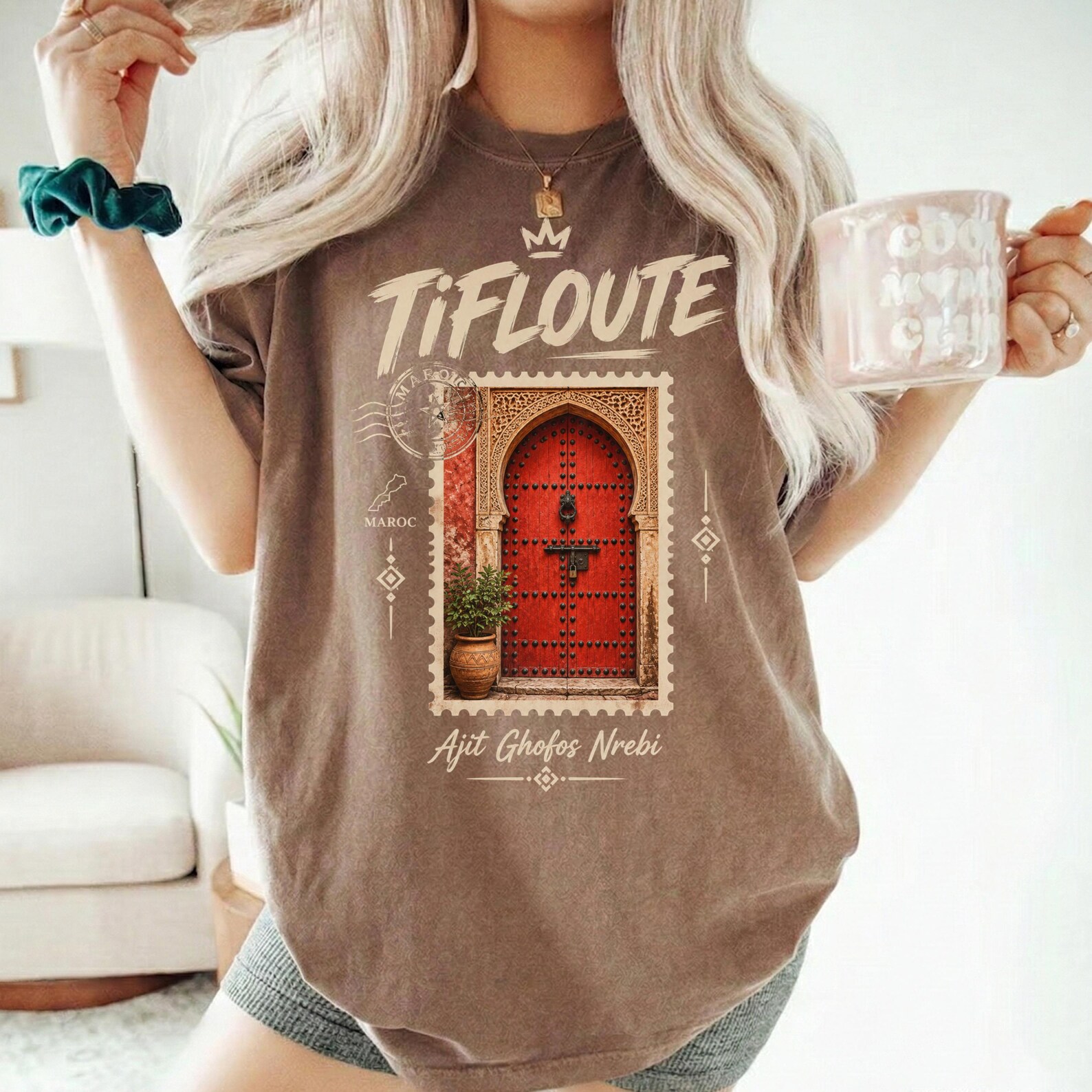 Amazigh Tifloute Berber Traditional Door Art Heritage T-Shirt