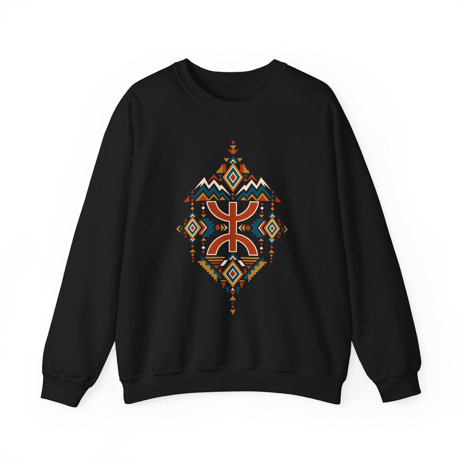 Amazigh Geometric Berber Art T-Shirt with Heritage Symbol Design
