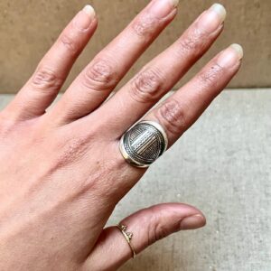 Amazigh Tuareg Chevalière Arrondie Massif Artisanat Silver Ring