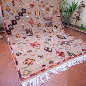 Berber Handwoven Taznakht Wool Rug With Natural Artisan Design